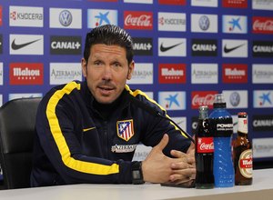Diego Pablo Simeone, en la rueda de Prensa previa al partido de Liga frente al Athletic