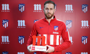 Oblak, ganador del premio Jugador Cinco Estrellas de enero